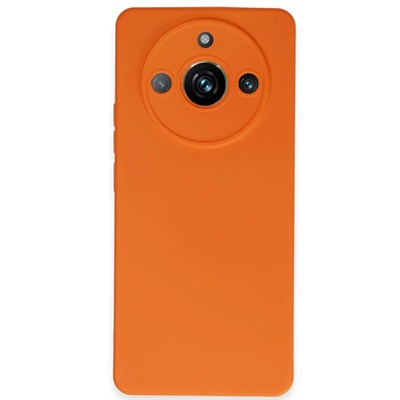 Mey İthalat®  Realme 11 Pro Kılıf Nano içi Kadife Silikon - Turuncu
