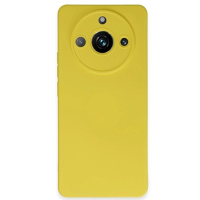 Mey İthalat®  Realme 11 Pro Kılıf Nano içi Kadife Silikon - Sarı