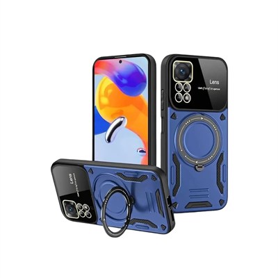 Mey İthalat®  Realme 11 Pro Plus Joy Lens Standlı Kapak - Lacivert