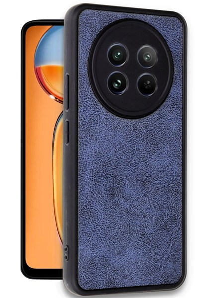 Mey İthalat®  Realme 12 5G Kılıf Aras Deri Kapak - Lacivert
