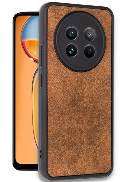 Mey İthalat®  Realme 12 5G Kılıf Aras Deri Kapak - Taba