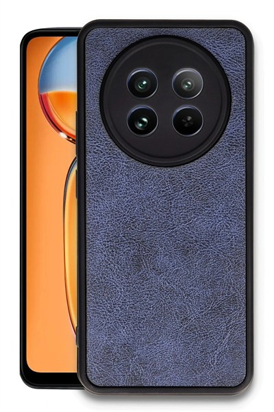 Mey İthalat®  Realme 12 5G Kılıf Aras Deri Kapak - Lacivert