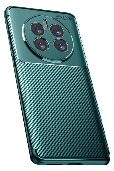 Mey İthalat®  Realme 12 Pro Plus Kılıf Auto Focus Karbon Kapak - Koyu Yeşil