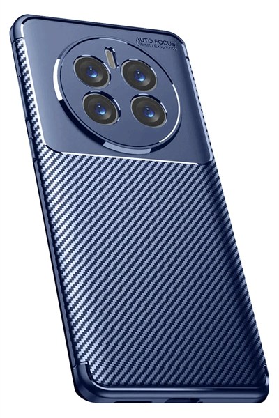 Mey İthalat®  Realme 12 Pro Plus Kılıf Auto Focus Karbon Kapak - Lacivert