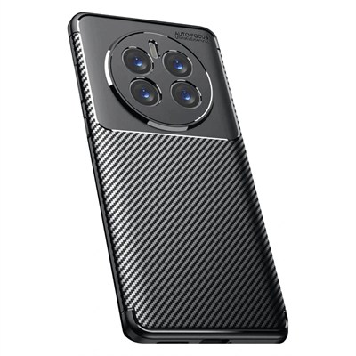 Mey İthalat®  Realme 12 Pro Plus Kılıf Auto Focus Karbon Kapak - Siyah
