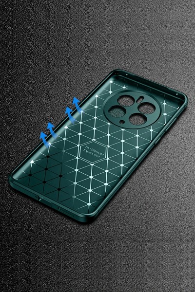 Mey İthalat®  Realme 12 Pro Plus Kılıf Auto Focus Karbon Kapak - Koyu Yeşil