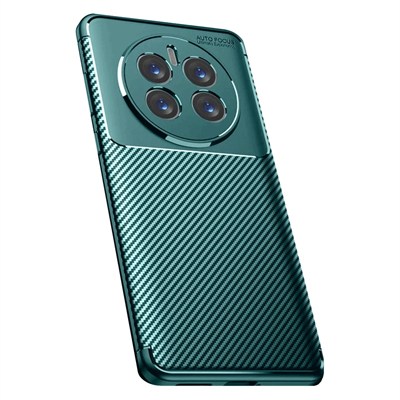 Mey İthalat®  Realme 12 Pro Plus Kılıf Auto Focus Karbon Kapak - Koyu Yeşil