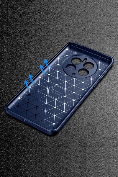 Mey İthalat®  Realme 12 Pro Plus Kılıf Auto Focus Karbon Kapak - Lacivert