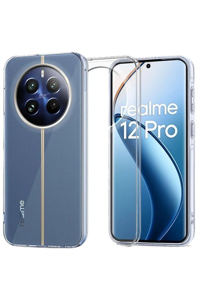 Mey İthalat®  Realme 12 Pro Plus Kılıf Lüx Şeffaf Silikon