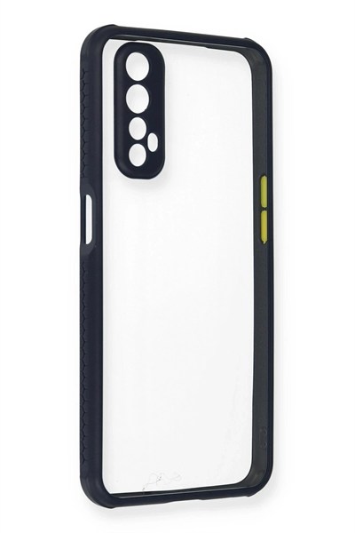 Mey İthalat®  Realme 7 Kılıf Miami Şeffaf Silikon - Lacivert