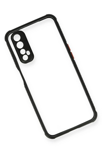 Mey İthalat®  Realme 7 Kılıf Miami Şeffaf Silikon - Siyah