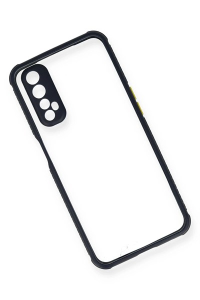 Mey İthalat®  Realme 7 Kılıf Miami Şeffaf Silikon - Lacivert