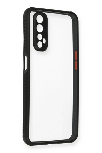 Mey İthalat®  Realme 7 Kılıf Miami Şeffaf Silikon - Siyah