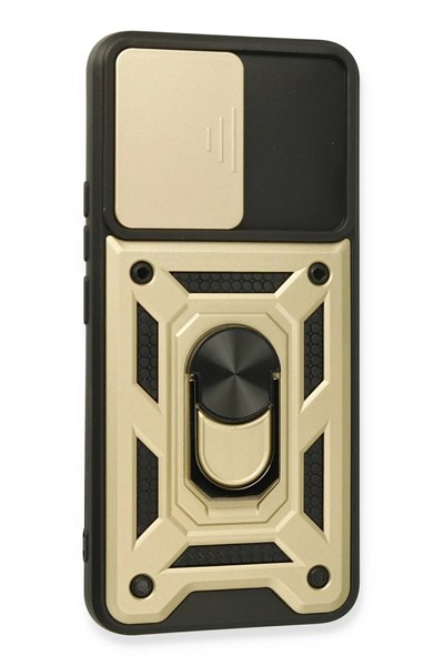 Mey İthalat®  Realme 8 Kılıf Pars Lens Yüzüklü Silikon - Gold