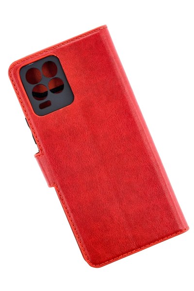Mey İthalat®  Realme 8 Pro Kılıf Trend S Plus Kapaklı Kılıf - Kırmızı