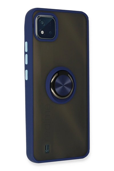 Mey İthalat®  Realme C11 2021 Kılıf Montreal Yüzüklü Silikon Kapak - Lacivert