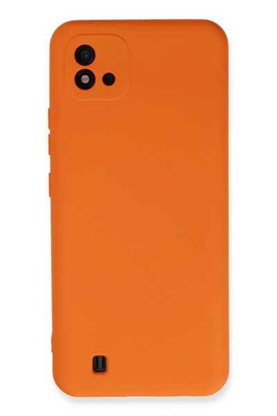 Mey İthalat®  Realme C11 2021 Kılıf Nano içi Kadife Silikon - Turuncu