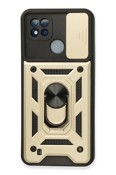 Mey İthalat®  Realme C11 2021 Kılıf Pars Lens Yüzüklü Silikon - Gold