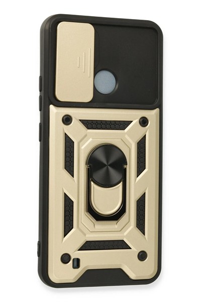Mey İthalat®  Realme C11 2021 Kılıf Pars Lens Yüzüklü Silikon - Gold