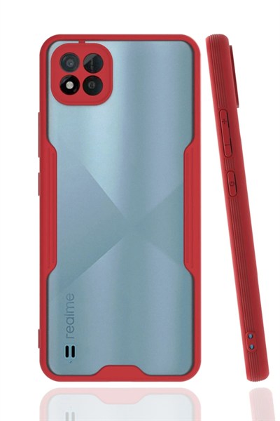 Mey İthalat®  Realme C11 2021 Kılıf Platin Silikon - Kırmızı