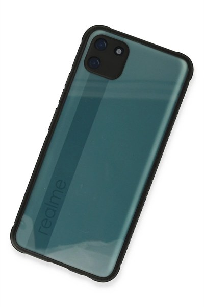 Mey İthalat®  Realme C11 Kılıf Miami Şeffaf Silikon - Siyah