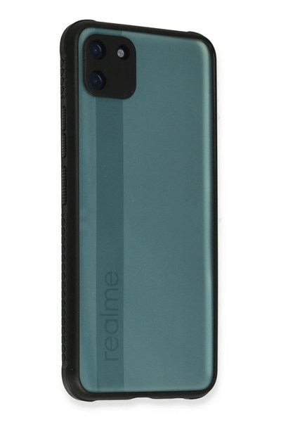 Mey İthalat®  Realme C11 Kılıf Miami Şeffaf Silikon - Siyah