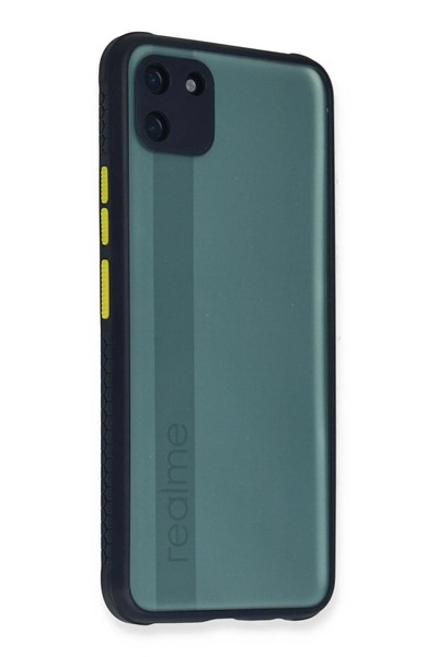 Mey İthalat®  Realme C11 Kılıf Miami Şeffaf Silikon - Lacivert