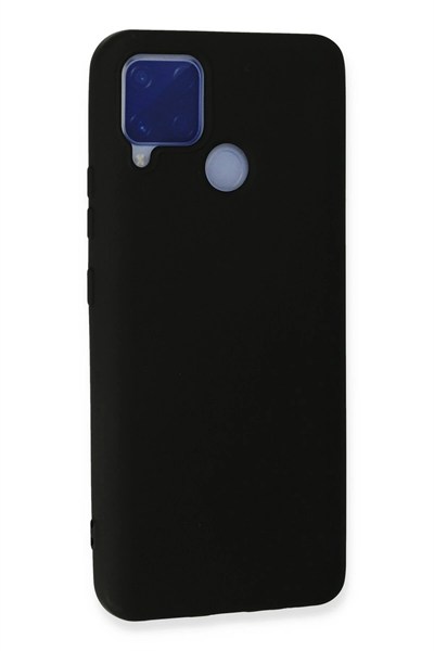 Mey İthalat®  Realme C15 Kılıf Nano içi Kadife Silikon - Siyah