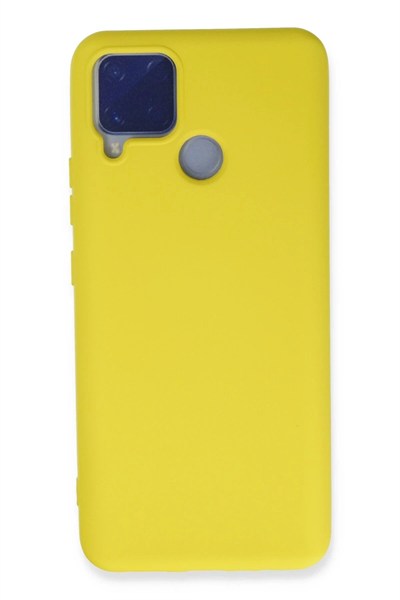 Mey İthalat®  Realme C15 Kılıf Nano içi Kadife Silikon - Sarı