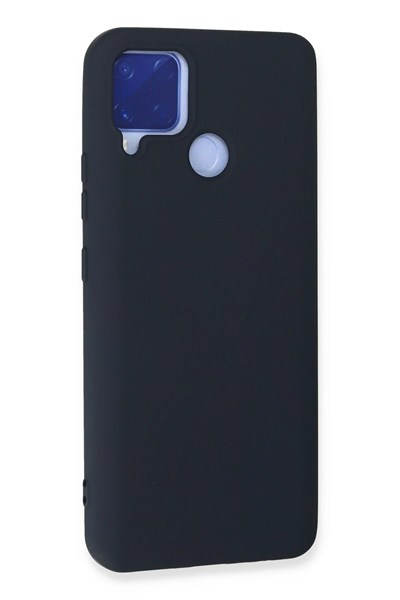 Mey İthalat®  Realme C15 Kılıf Nano içi Kadife Silikon - Lacivert