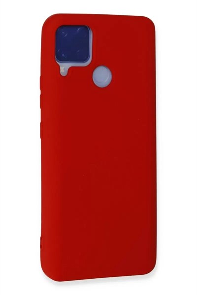 Mey İthalat®  Realme C15 Kılıf Nano içi Kadife Silikon - Kırmızı