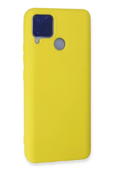 Mey İthalat®  Realme C15 Kılıf Nano içi Kadife Silikon - Sarı