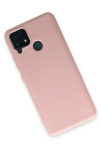 Mey İthalat®  Realme C15 Kılıf Nano içi Kadife Silikon - Pudra