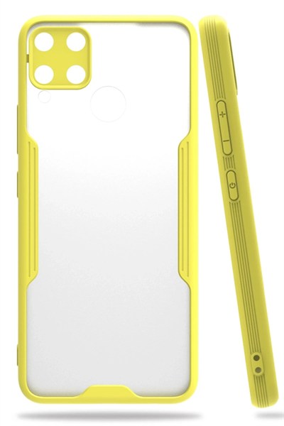 Mey İthalat®  Realme C15 Kılıf Platin Silikon - Sarı