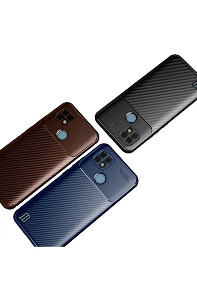 Mey İthalat®  Realme C21 Kılıf Auto Focus Karbon Kapak - Siyah