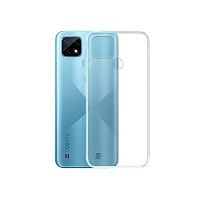 Mey İthalat®  Realme C21 Kılıf Deluxe 2mm Şeffaf Silikon - Şeffaf