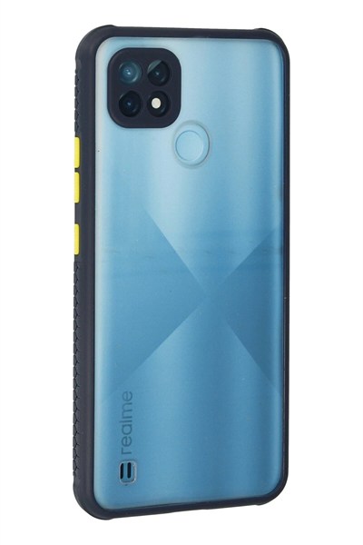 Mey İthalat®  Realme C21 Kılıf Miami Şeffaf Silikon - Lacivert