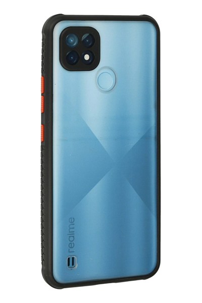 Mey İthalat®  Realme C21 Kılıf Miami Şeffaf Silikon - Siyah