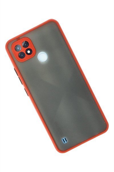 Mey İthalat®  Realme C21 Kılıf Montreal Silikon Kapak - Kırmızı