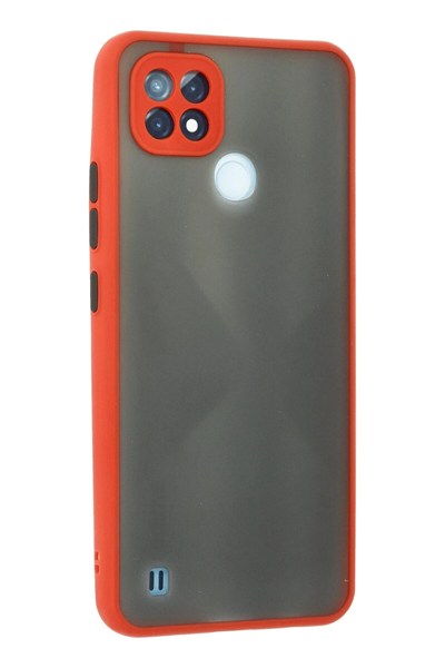 Mey İthalat®  Realme C21 Kılıf Montreal Silikon Kapak - Kırmızı