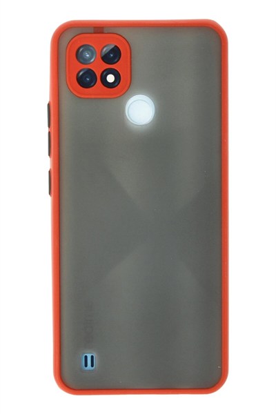 Mey İthalat®  Realme C21 Kılıf Montreal Silikon Kapak - Kırmızı