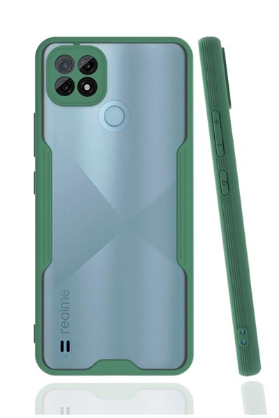 Mey İthalat®  Realme C21 Kılıf Platin Silikon - Yeşil