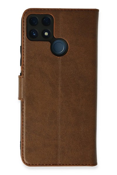 Mey İthalat®  Realme C25 Kılıf Trend S Plus Kapaklı Kılıf - Taba