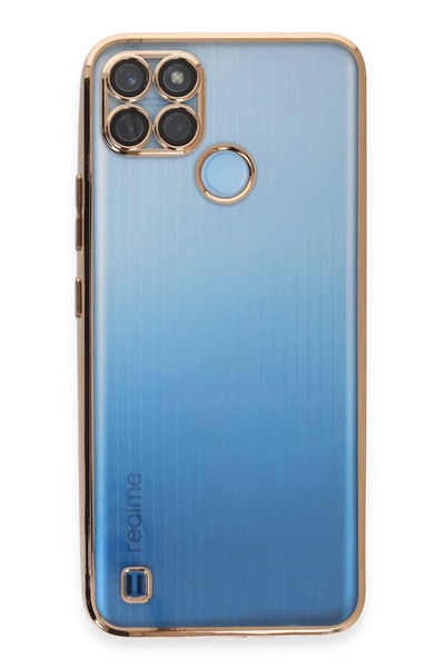 Mey İthalat®  Realme C25Y Kılıf  Lensli Silikon - Gold