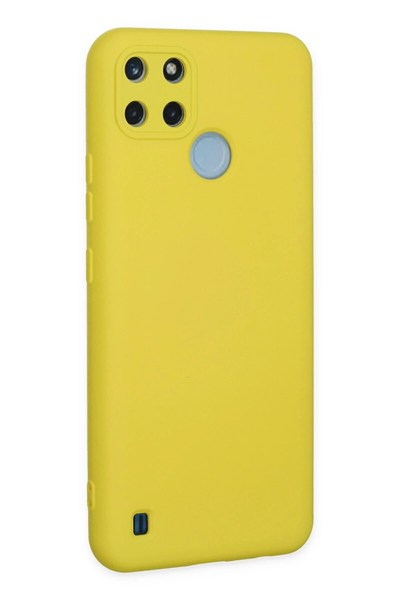 Mey İthalat®  Realme C25Y Kılıf Nano içi Kadife Silikon - Sarı
