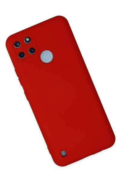 Mey İthalat®  Realme C25Y Kılıf Nano içi Kadife Silikon - Kırmızı