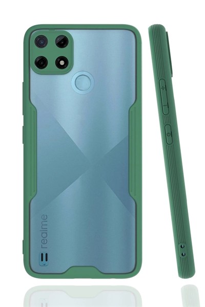 Mey İthalat®  Realme C25Y Kılıf Platin Silikon - Yeşil