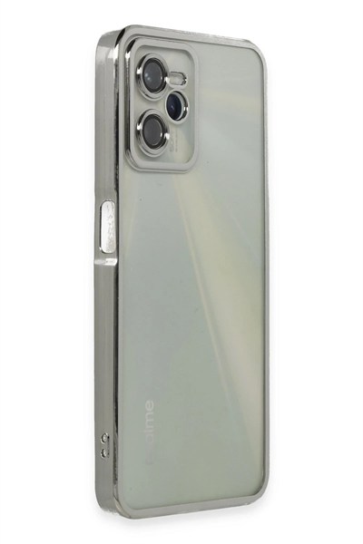 Mey İthalat®  Realme C35 Kılıf  Lensli Silikon - Gümüş