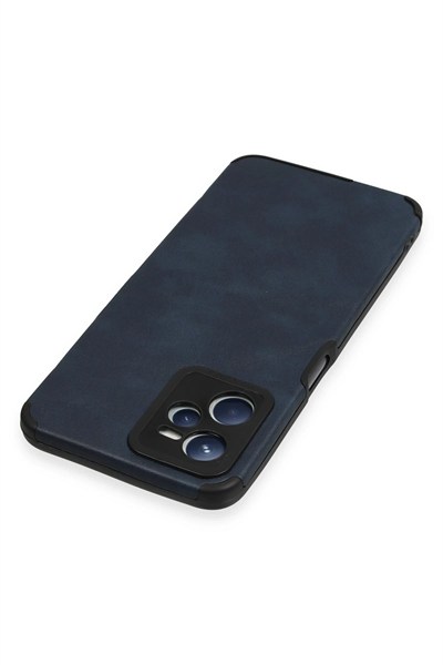 Mey İthalat®  Realme C35 Kılıf Loop Deri Silikon - Lacivert