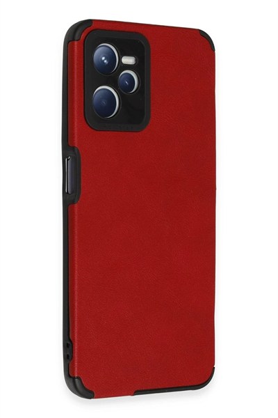 Mey İthalat®  Realme C35 Kılıf Loop Deri Silikon - Kırmızı